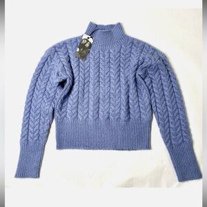 🆕🤍Kylie and Kendall Dusty Blue Cable Knit Sweater